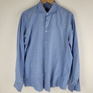 Hugo Boss C-Mabel Dress Shirt Long Sleeve Button Up Check Size 17